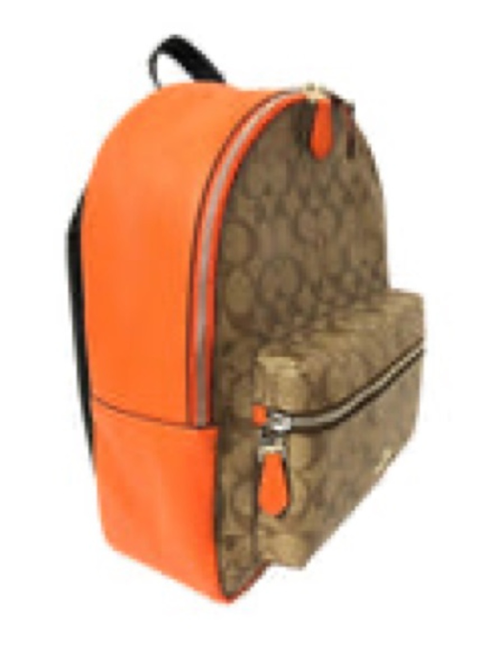 NWT Coach Signature Canvas Backpack with Orange Trim - Picture 3 of 11